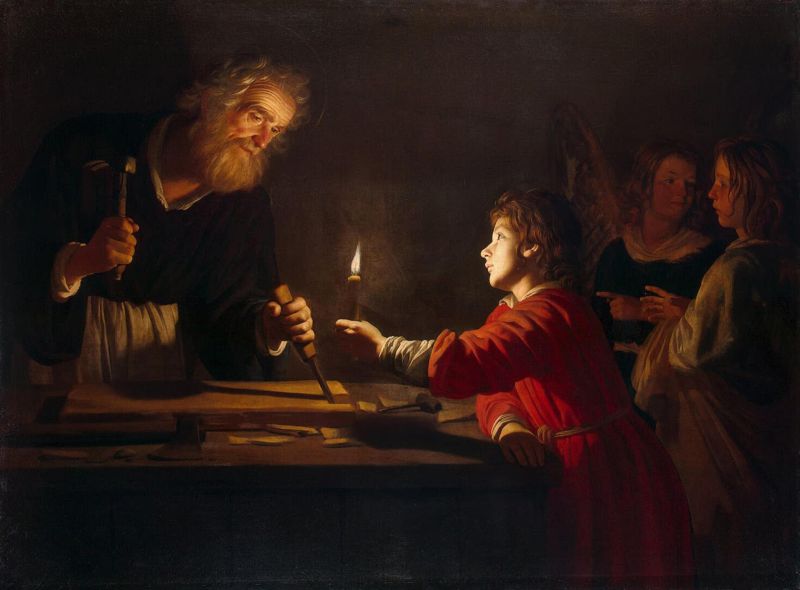 St. Joseph in his workshop, by Gerrit Van Honthorst, 1620